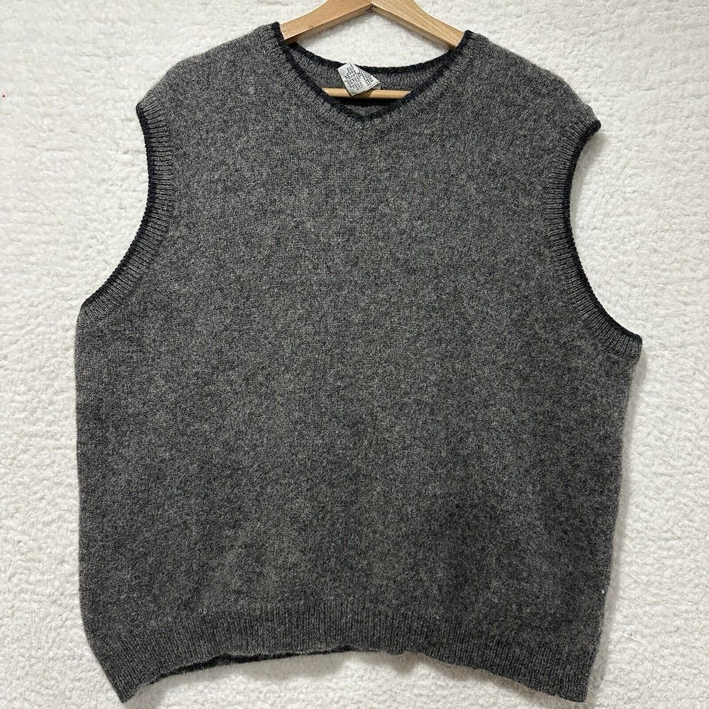 Vintage Columbia‎ Men's XL Gray 100% Shetland Wool Classic Winter Vest